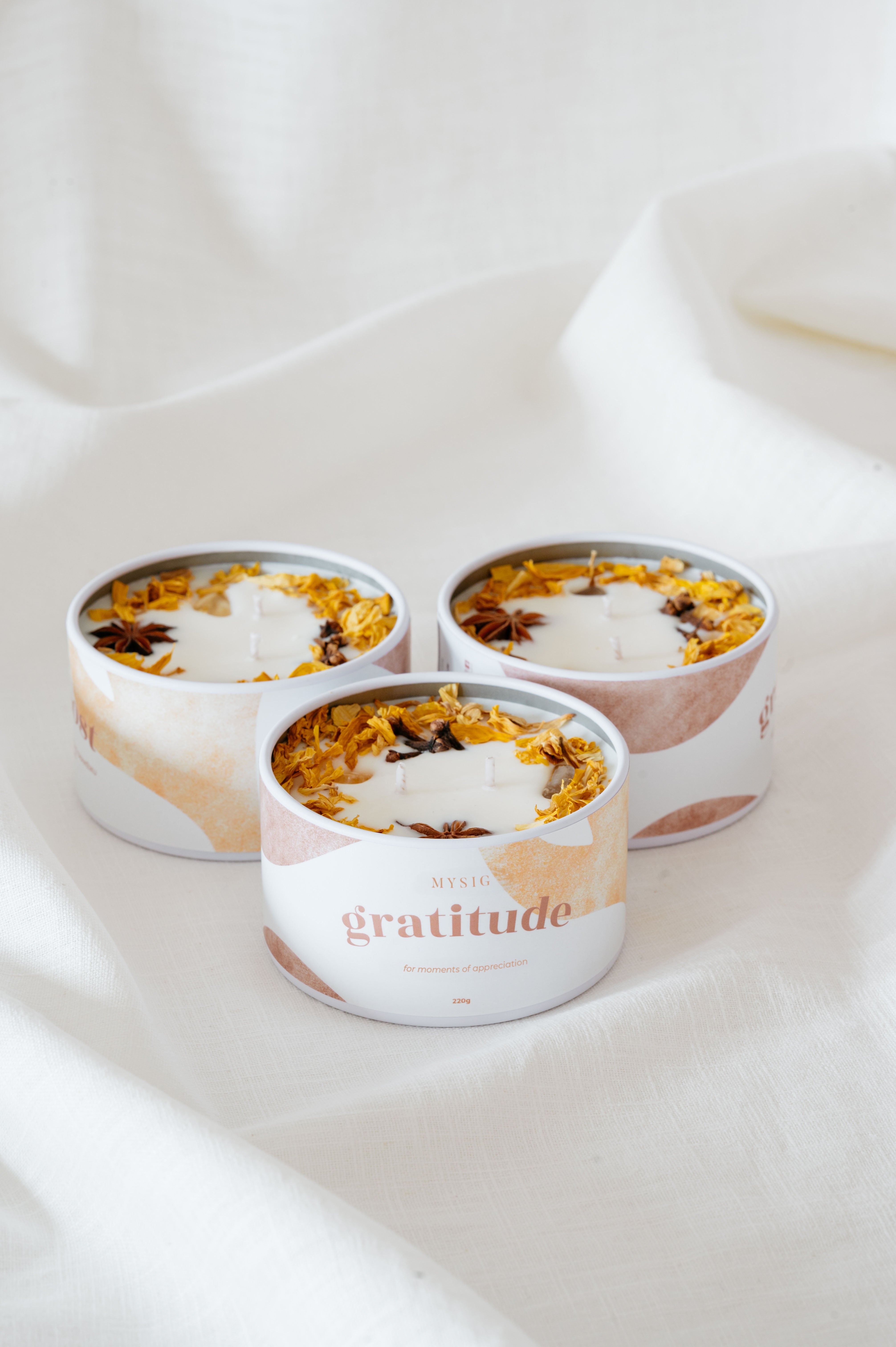 Flower candle - GRATITUDE